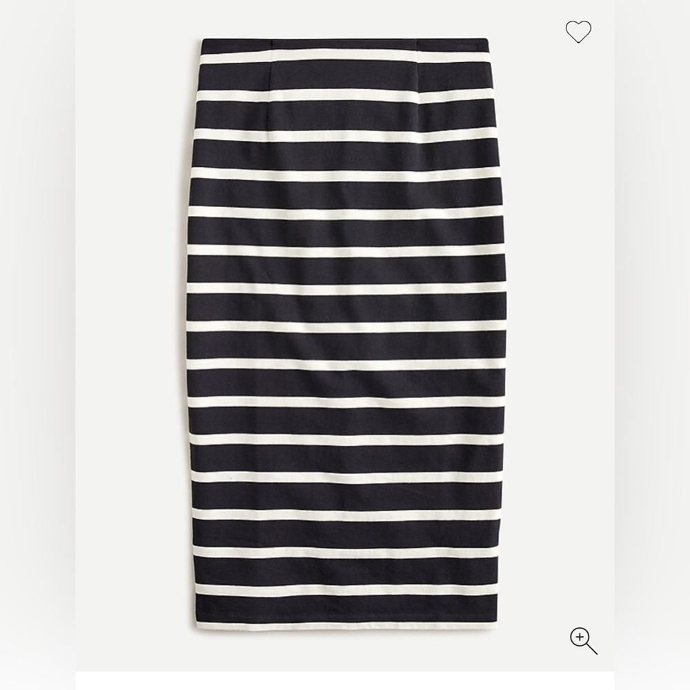 J Crew Cotton Striped Black and White Pencil Skirt